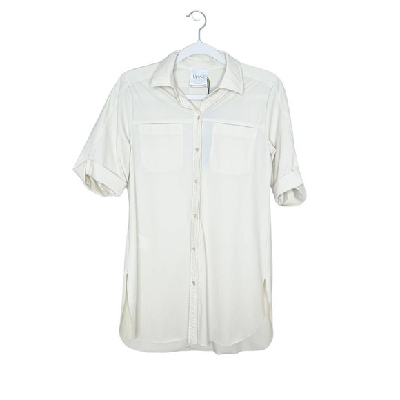 LYSSE Camper Sporty Button Down Shirt Eggnog - Picture 3 of 7